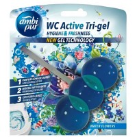 Гелевый подвесной блок для туалета Ambi Pur WC Active Tri-gel Водяные цветы, 45 г